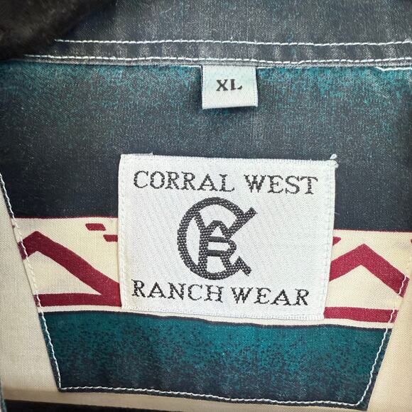 Corral West Ranchwear Pearl Snap Shirt Long Sleeve Western Cowboy Size XL Rodeo - Picture 3 of 8